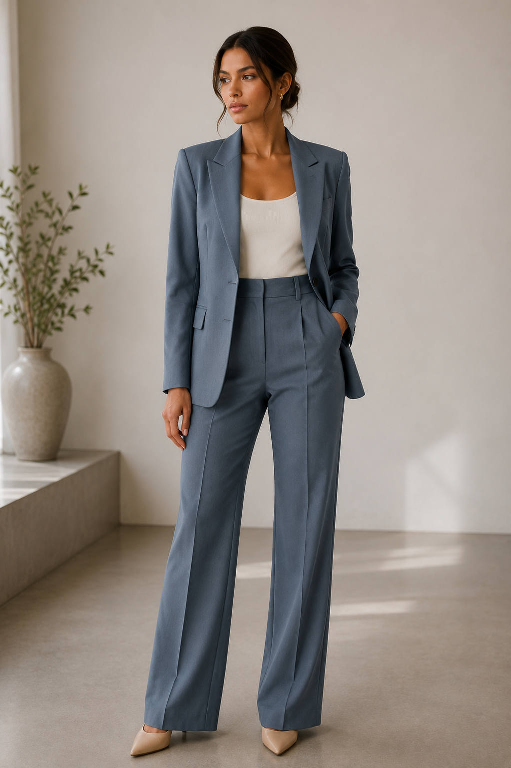 Traje Mujer Elegante con Blazer Entallado y Pantalón Recto - Vista 2