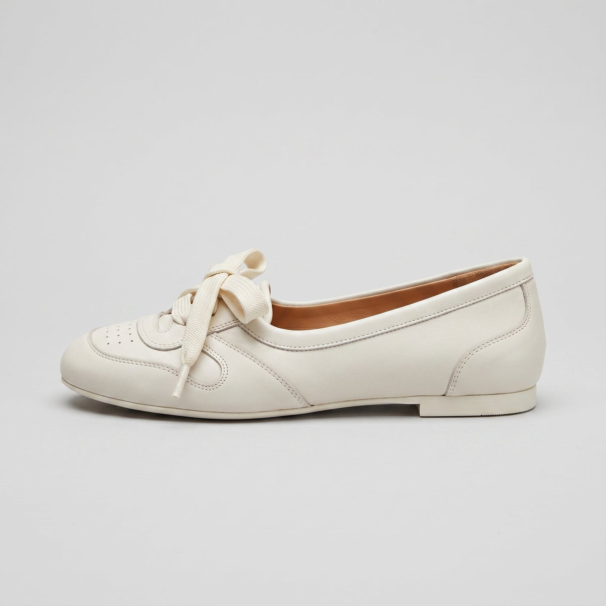 Bailarinas Sneaker Mujer de Piel con Cordones Retro