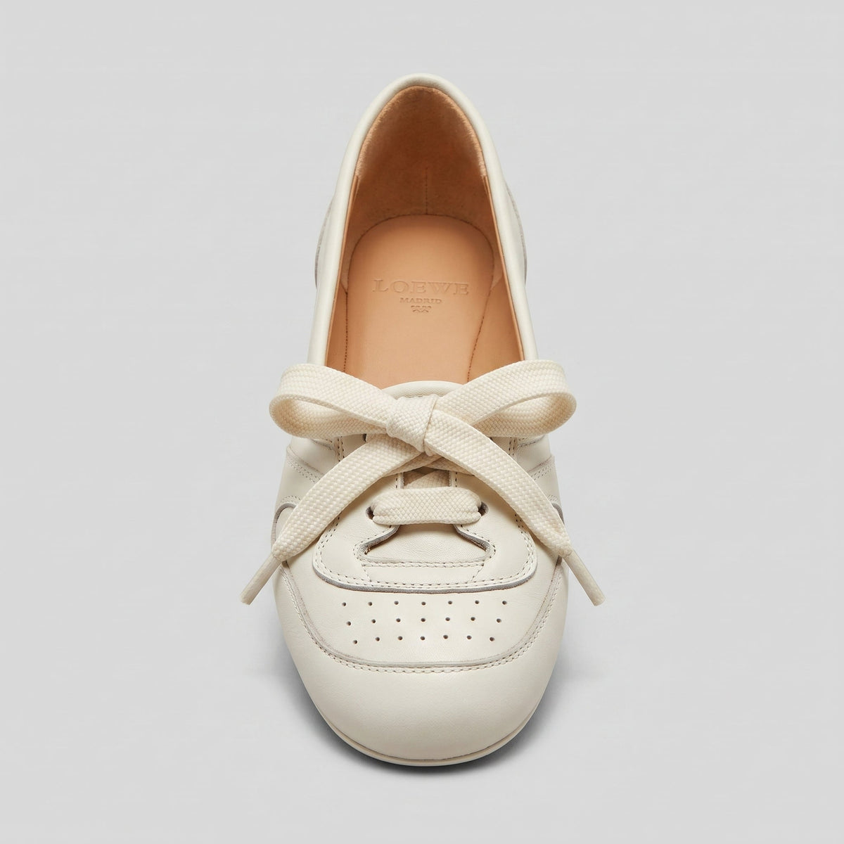 Bailarinas Sneaker Mujer de Piel con Cordones Retro