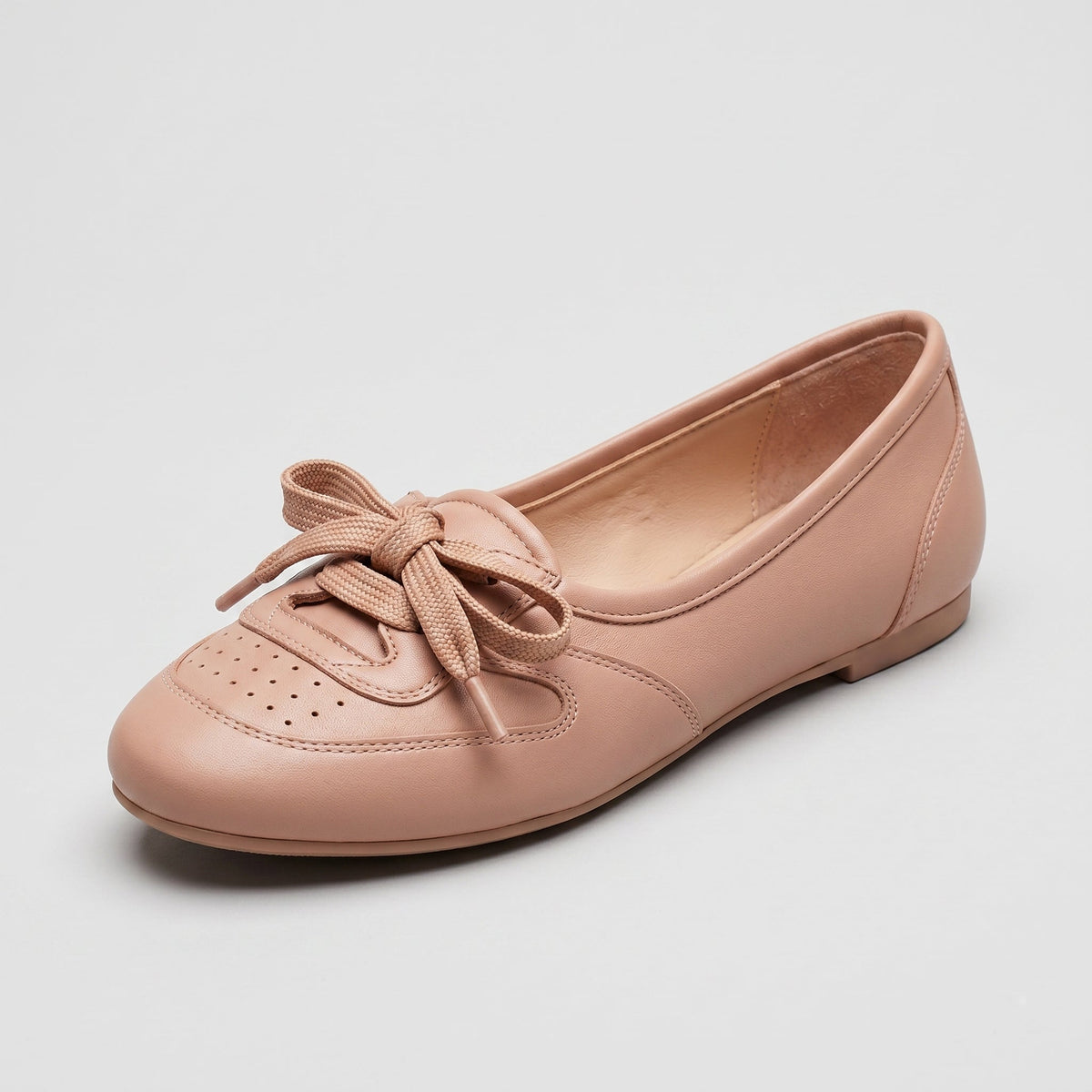 Bailarinas Sneaker Mujer de Piel con Cordones Retro
