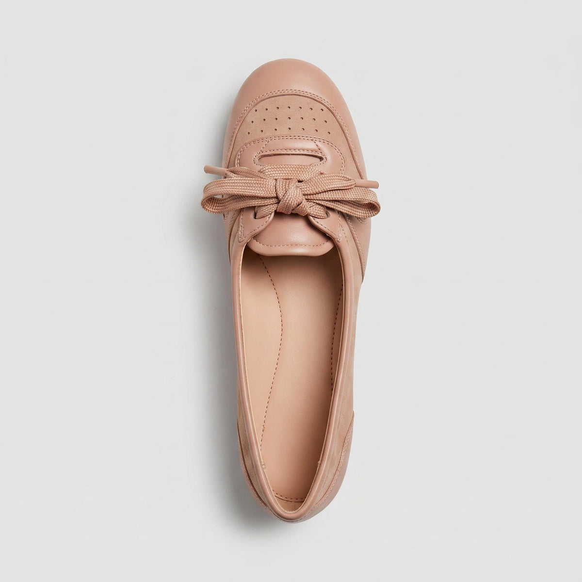 Bailarinas Sneaker Mujer de Piel con Cordones Retro