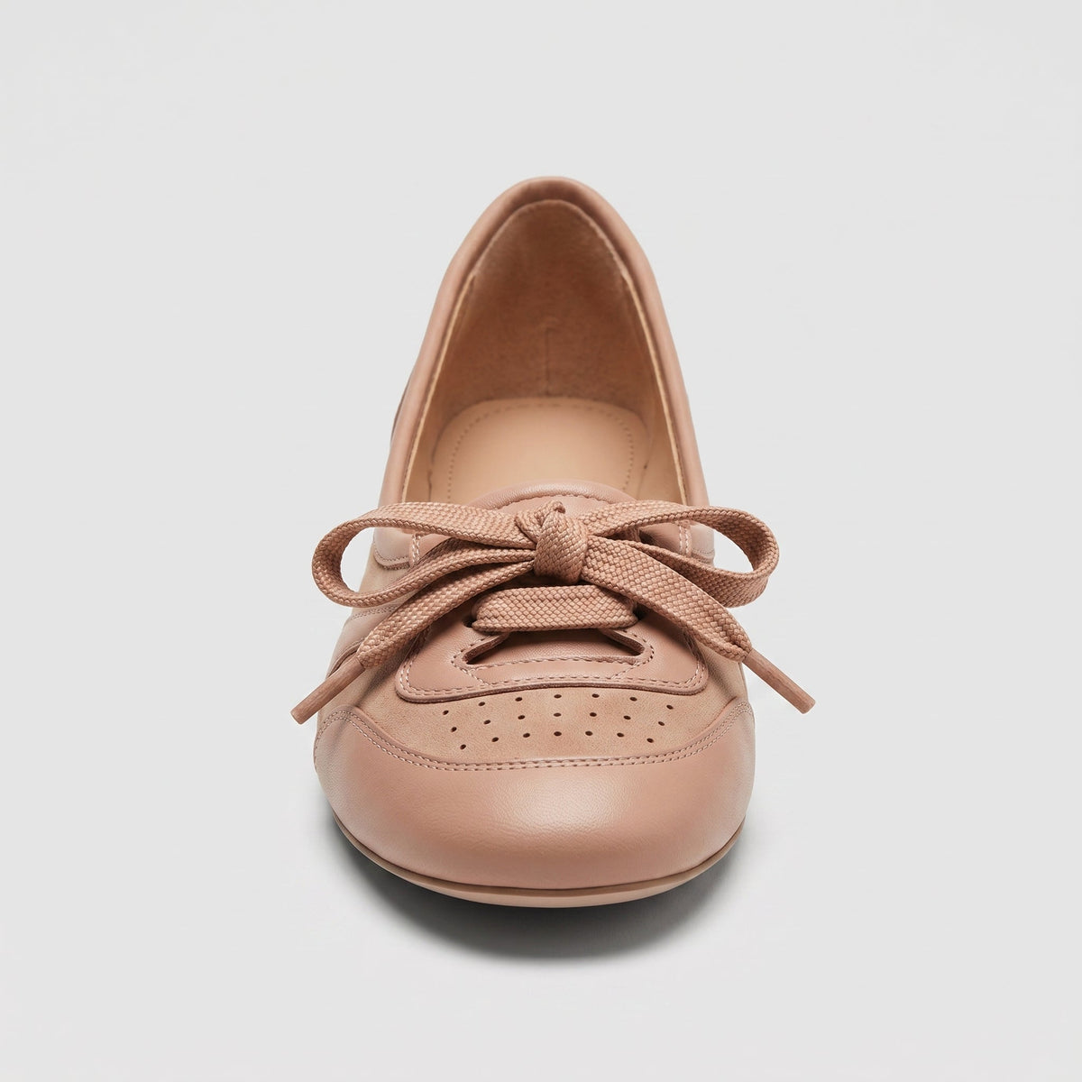 Bailarinas Sneaker Mujer de Piel con Cordones Retro