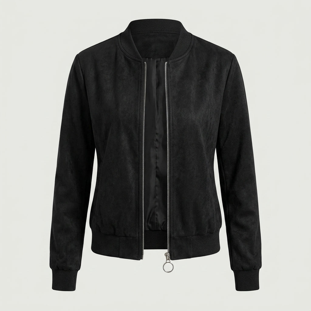 Chaqueta Efecto Ante Mujer Manga Larga de Color Liso - vista 7