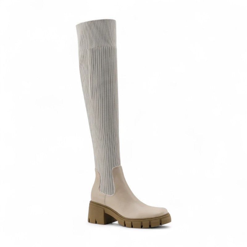 Botas Calcetín Mujer Negras Elásticas Tacón Bajo