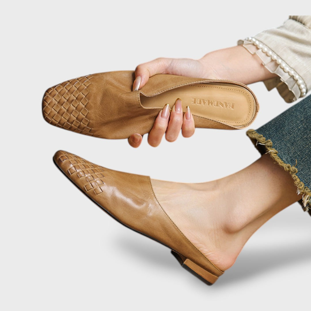Sandalias Mujer Mule Trenzadas de Piel