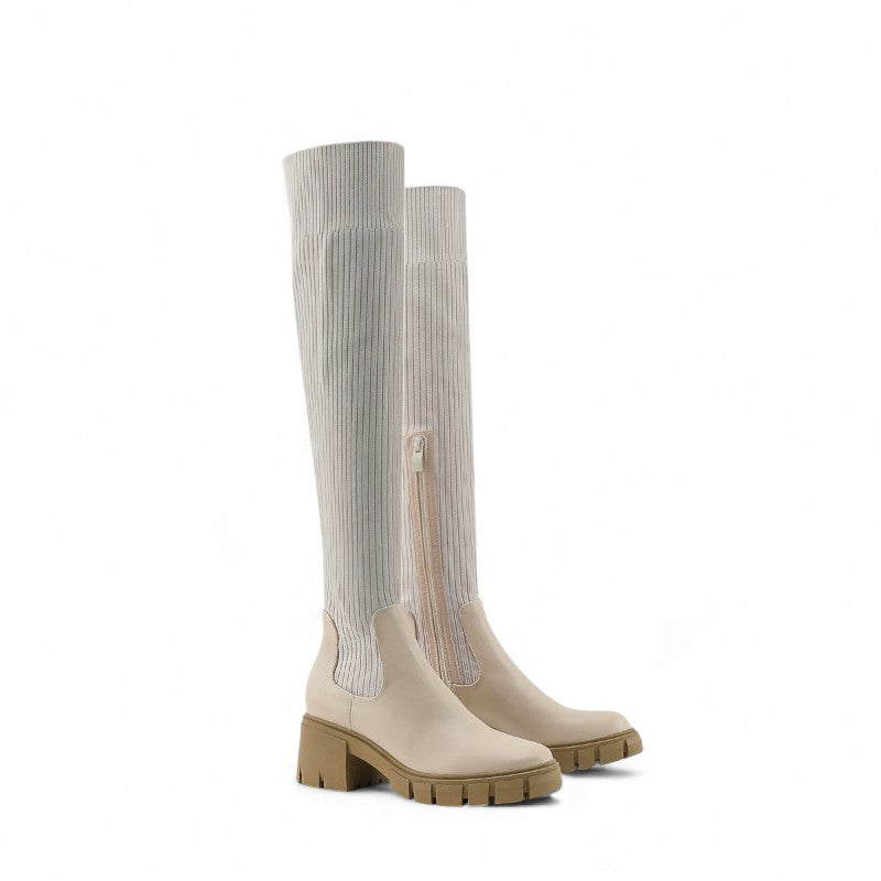Botas Calcetín Mujer Negras Elásticas Tacón Bajo