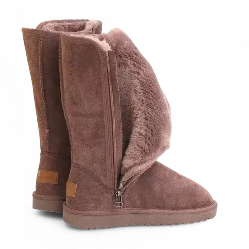 Botas Forradas de Pelo Mujer de Caña Alta con Puño Plegable
