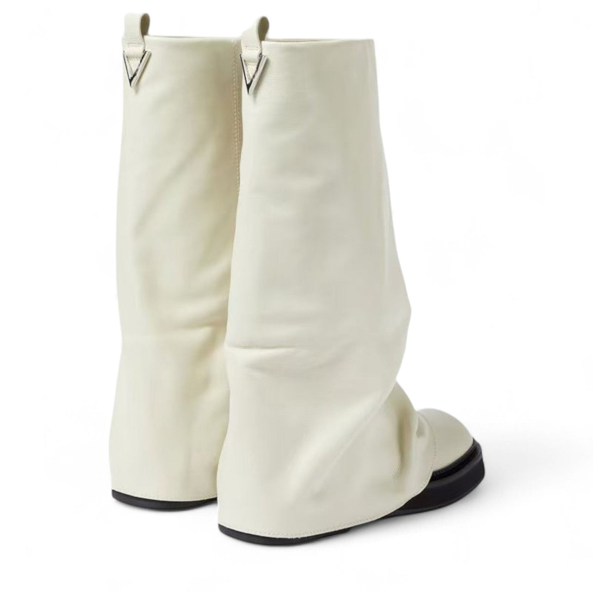 Botas Slouch Mujer de Cuero Caña Holgada con Tacón Bajo