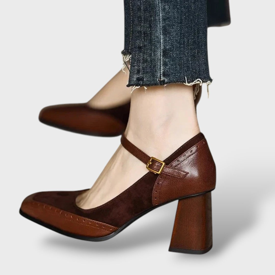 Zapatos de Tacón Mujer Mary Jane con Hebilla