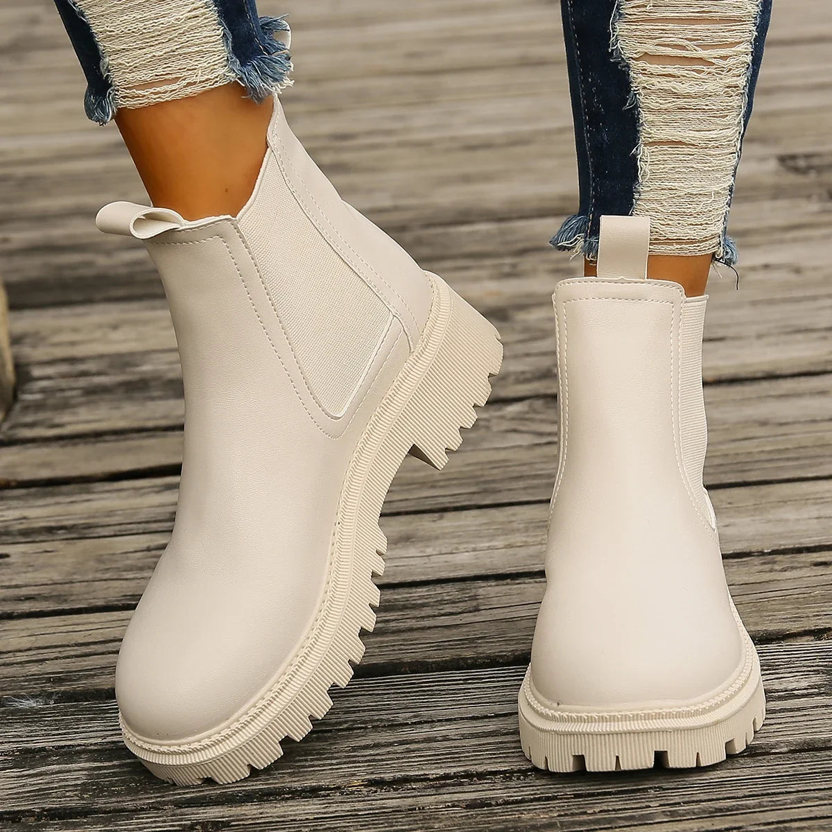 Botines Chelsea Mujer con Suela Track