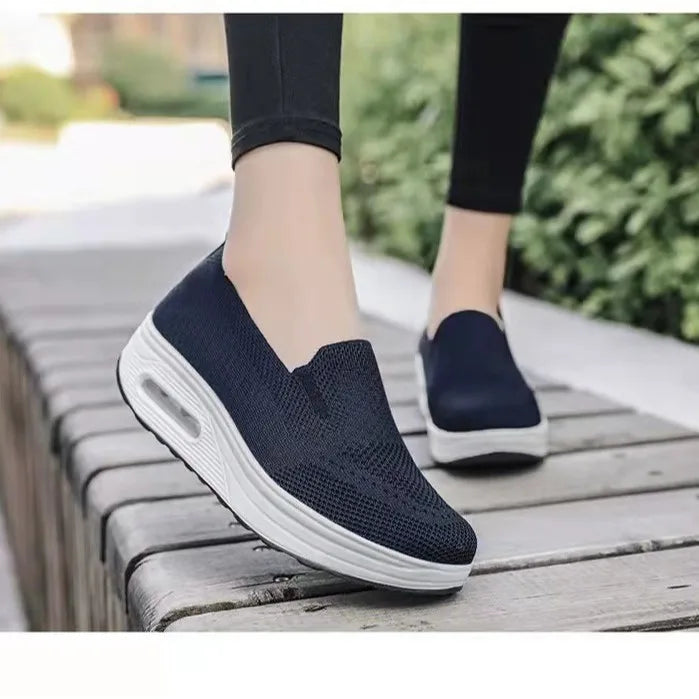 Zapatillas Slip-On Mujer de Punto con Plataforma y Cámara de Aire
