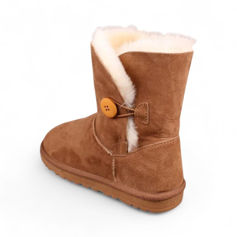 Botas Australianas Mini Mujer con Botón y Forro de Borreguito