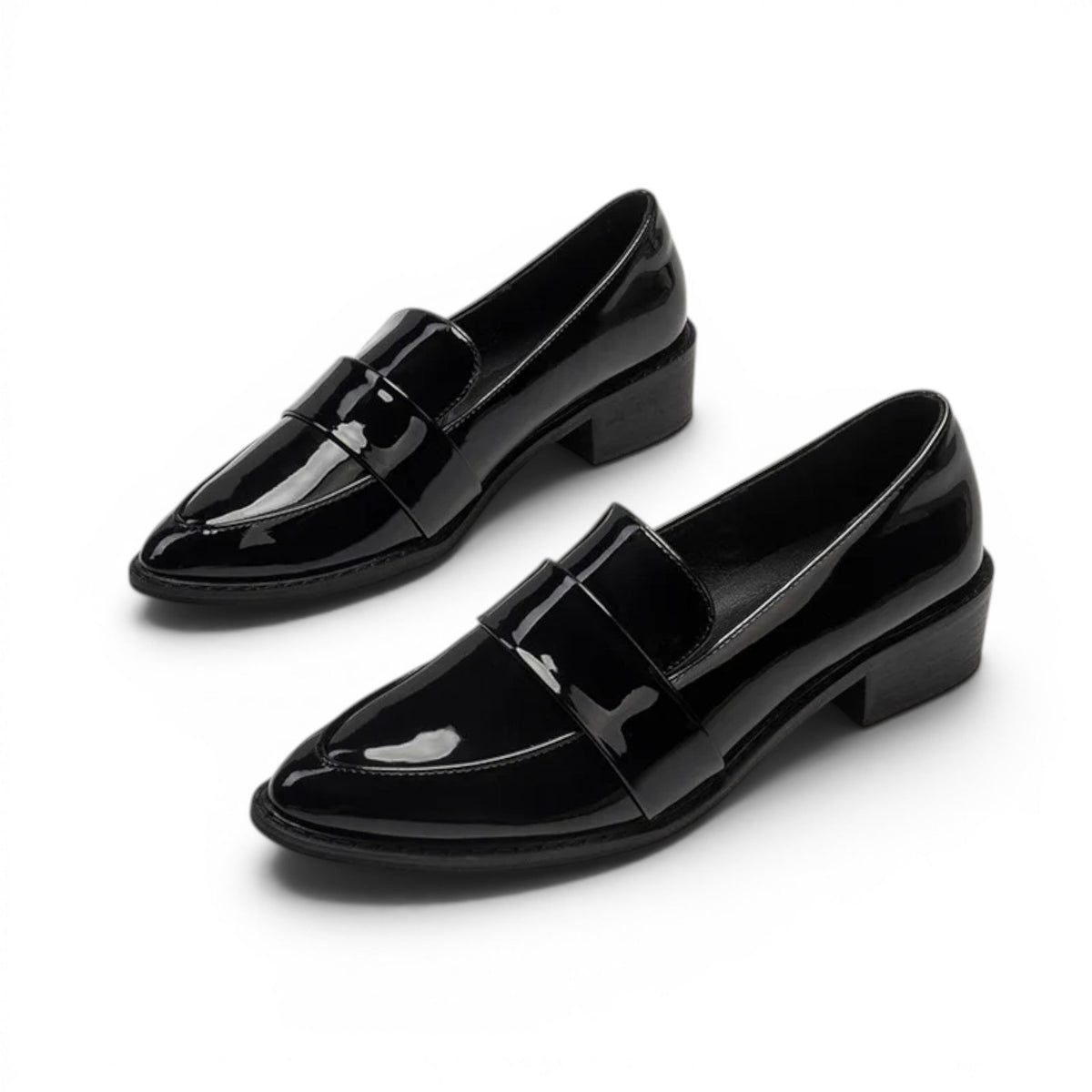 Mocasines de Charol Mujer Estilo Británico con Suela Plana