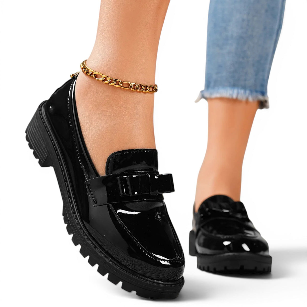 Mocasines de Charol Mujer Minimalistas de Suela Plana Flexible