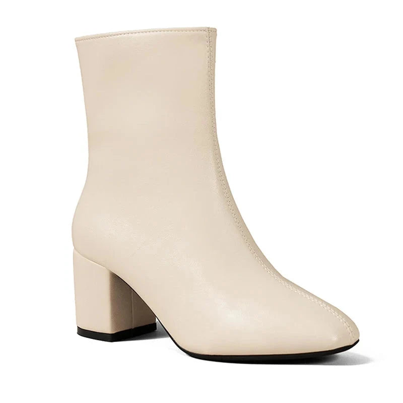 Botines de Charol Mujer con Tacón Cuadrado