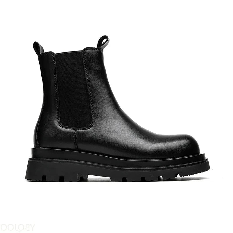 Botines Chelsea Mujer Negros de Cuero con Suela Reforzada