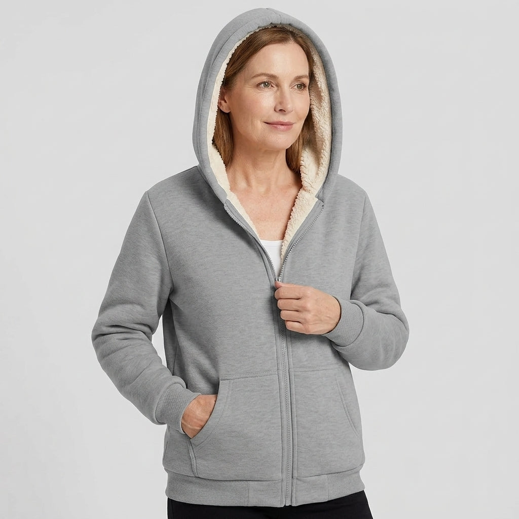 Sudadera con Capucha Mujer Efecto Polar y Corte Cómodo - vista 4