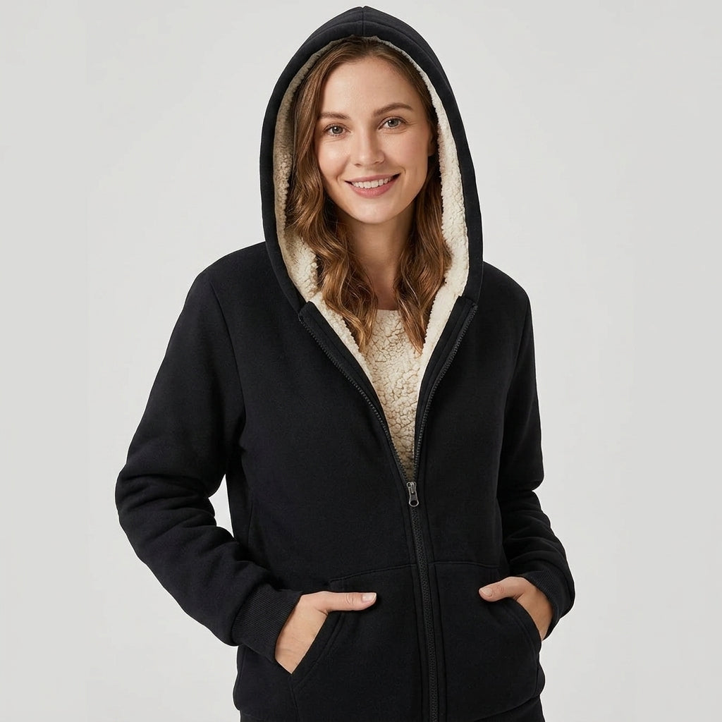 Sudadera con Capucha Mujer Efecto Polar y Corte Cómodo - vista 3