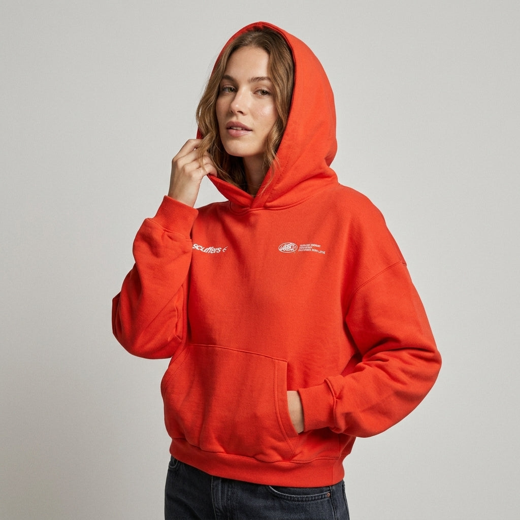 Sudadera con Capucha Mujer de Mezcla de Algodón y Corte Holgado - vista 3