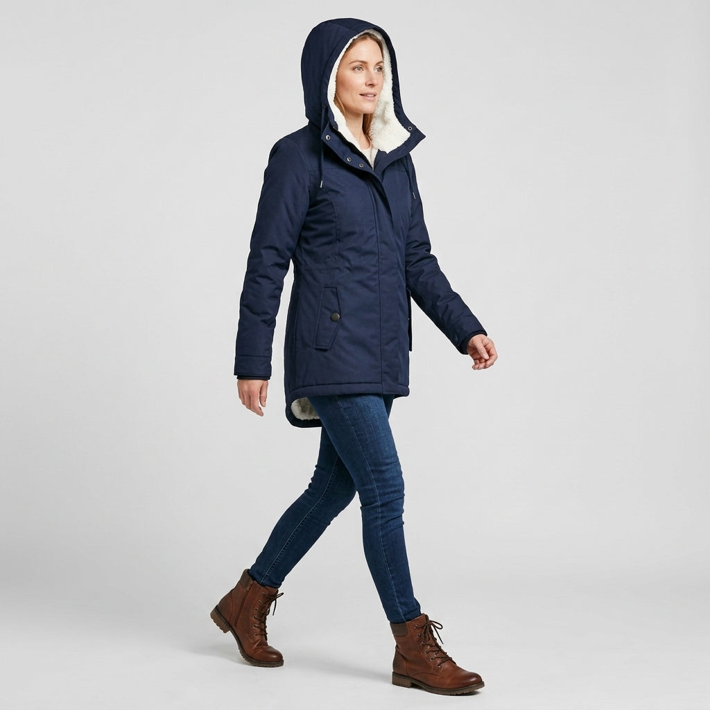 Abrigo Largo Mujer Impermeable con Capucha y Forro Suave - vista 4