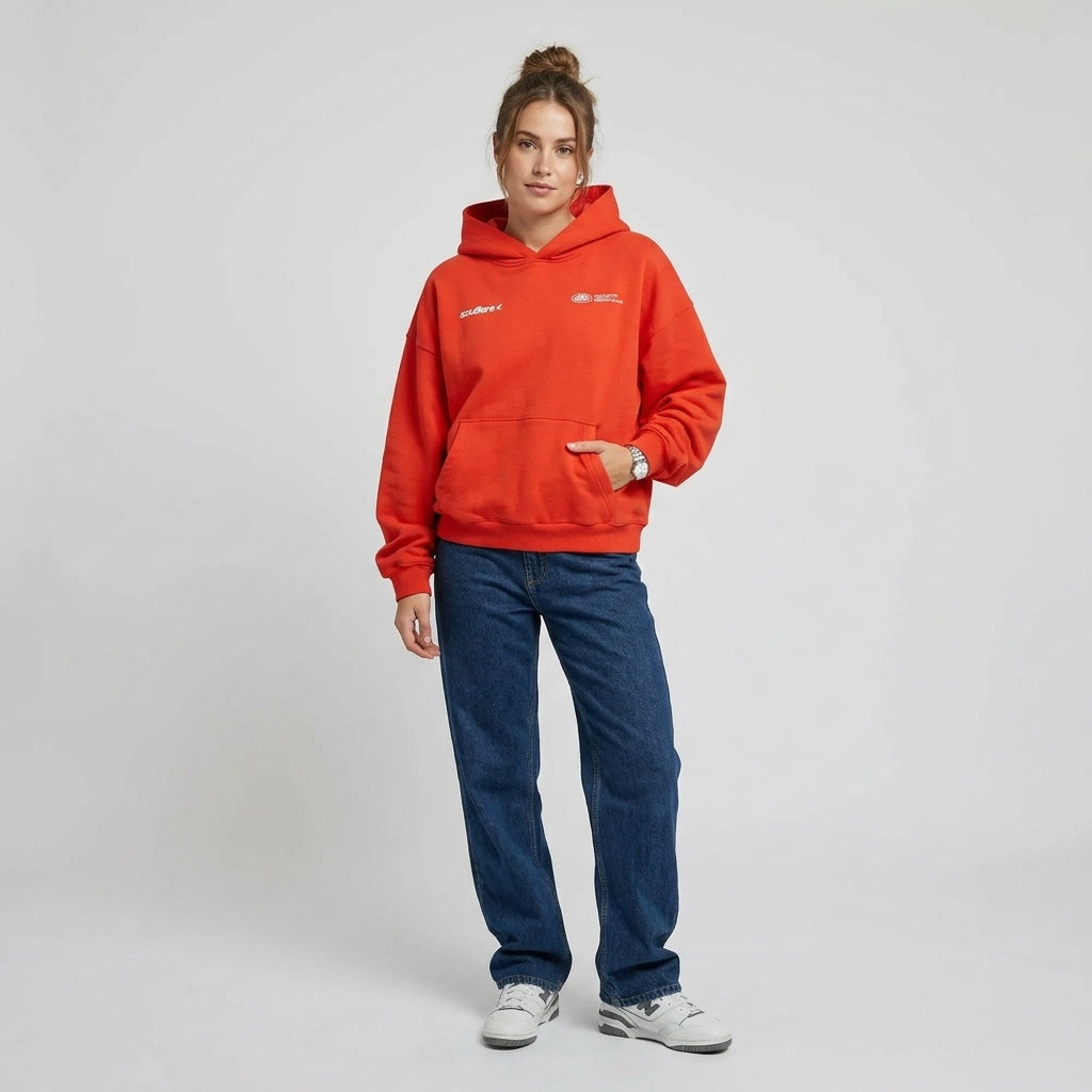 Sudadera con Capucha Mujer de Mezcla de Algodón y Corte Holgado - vista 6