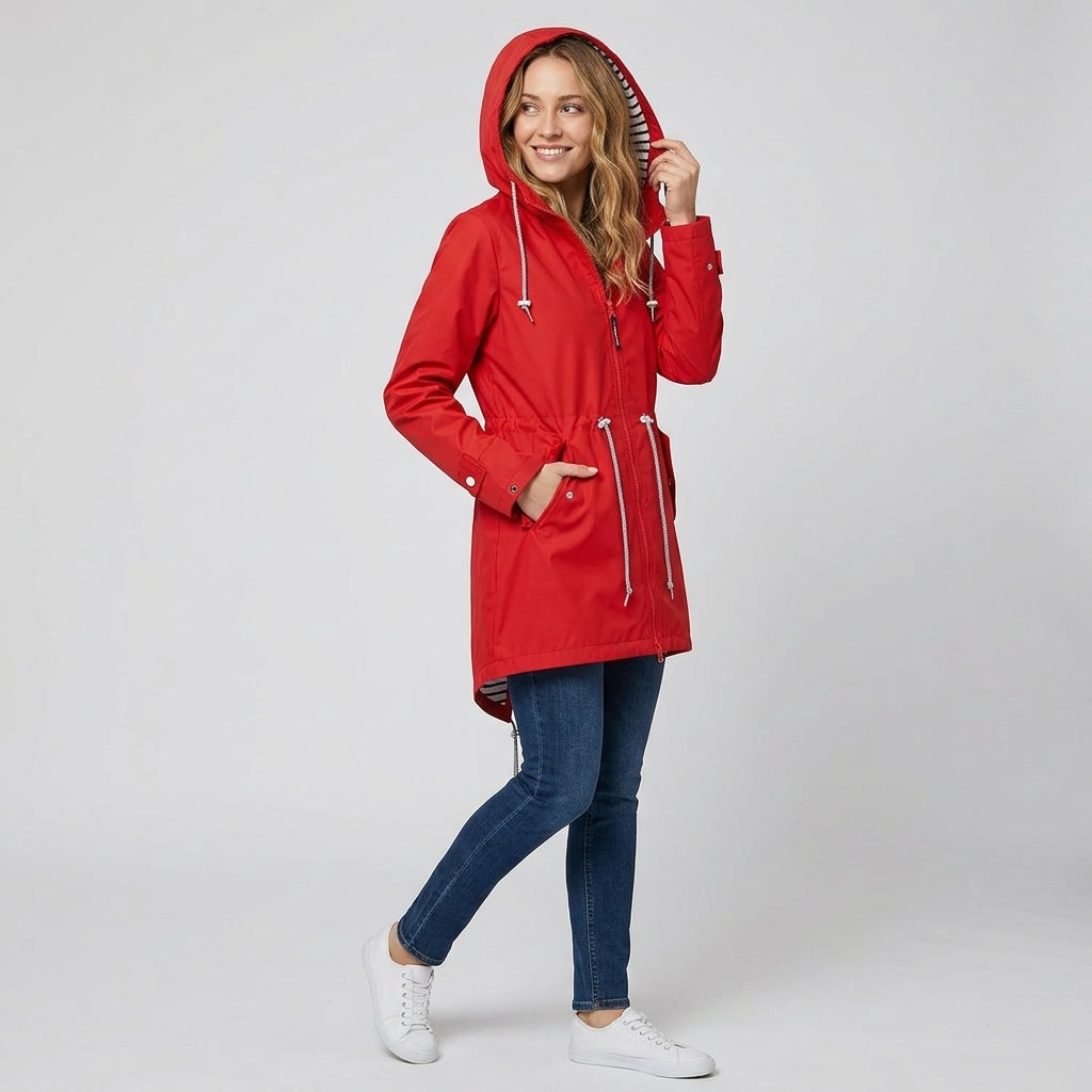 Chaqueta Impermeable Mujer con Capucha Ajustable y Corte Amplio - vista 3
