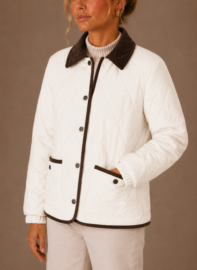 Chaqueta Acolchada Mujer Cuello Contraste Ligera