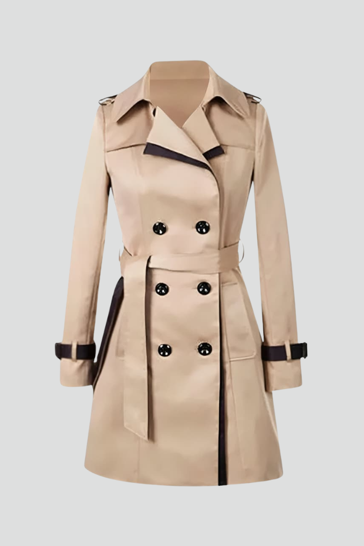 Trench Mujer Largo con Cinturón Ajustable y Acabado Texturizado - vista 2