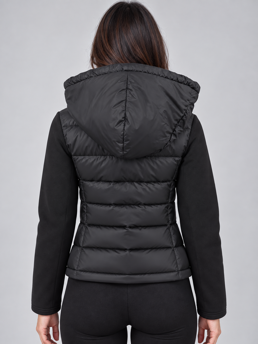 Chaqueta Acolchada Mujer Corta con Capucha y Cremallera Completa - Vista 2