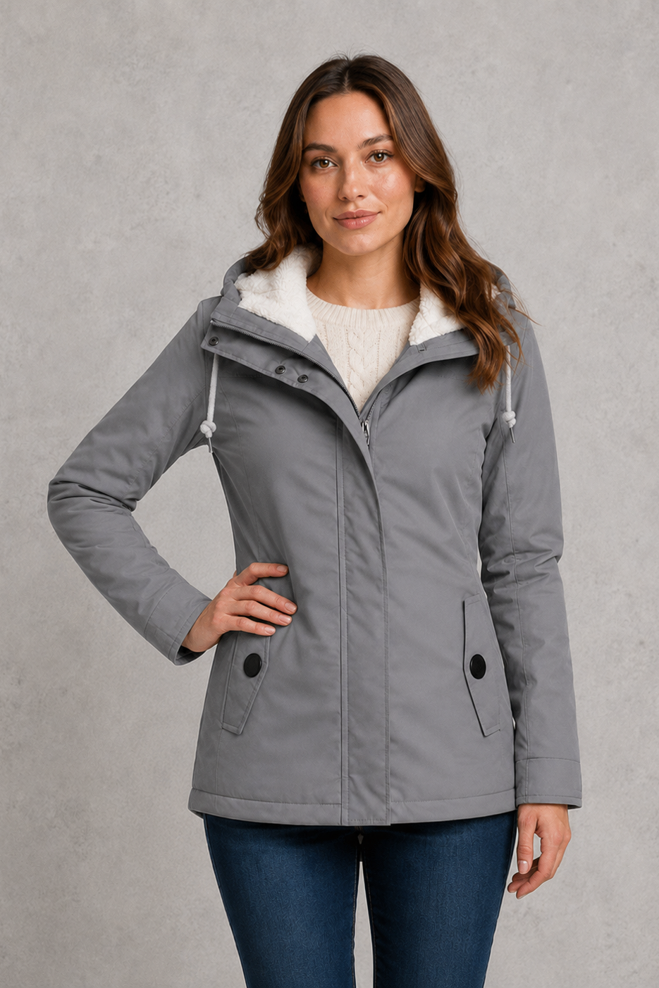 Abrigo Impermeable Mujer Largo con Capucha y Forro Aislante - Vista 8