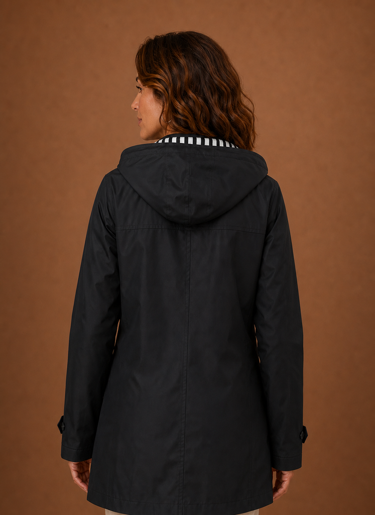 Trench Mujer Capucha Otoño Invierno Clásico