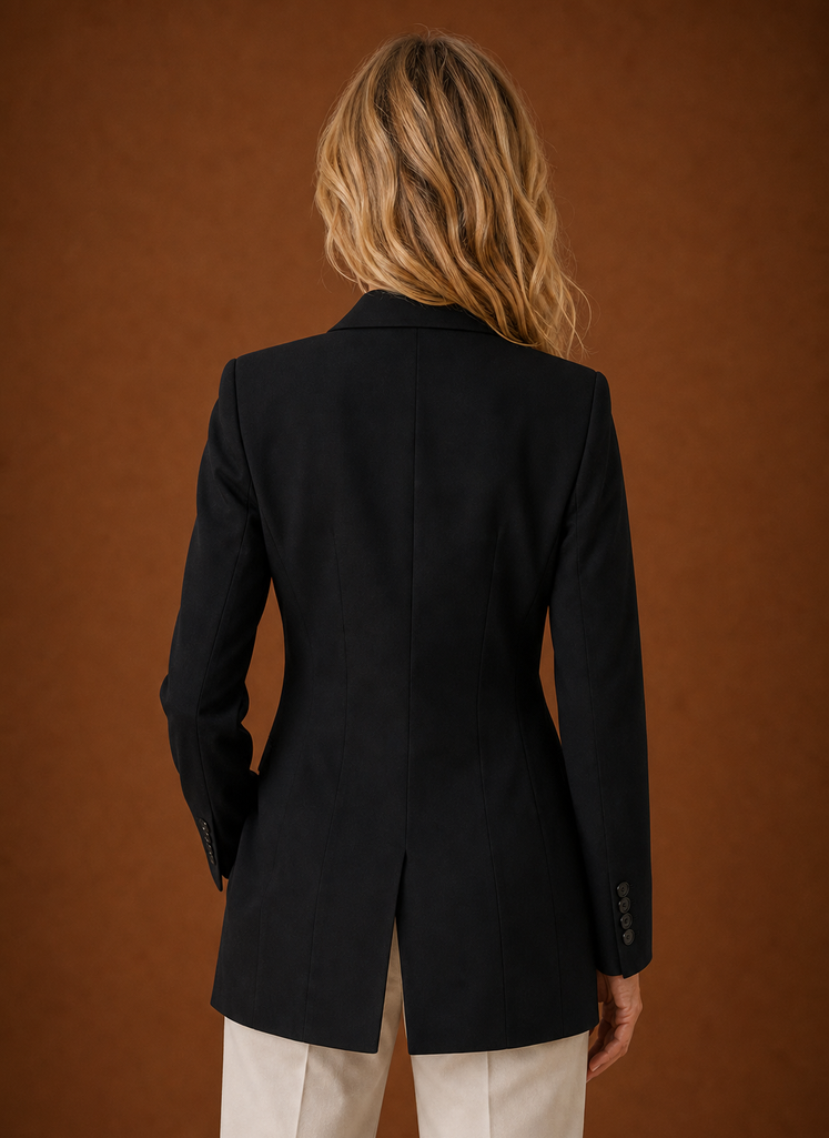 Blazer Mujer Largo Oficina Estilo Sastre