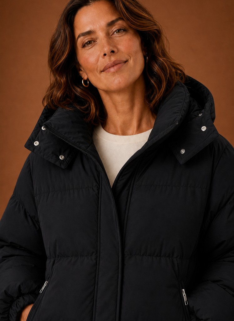 Plumífero Mujer Oversize Marrón Chocolate Cálido
