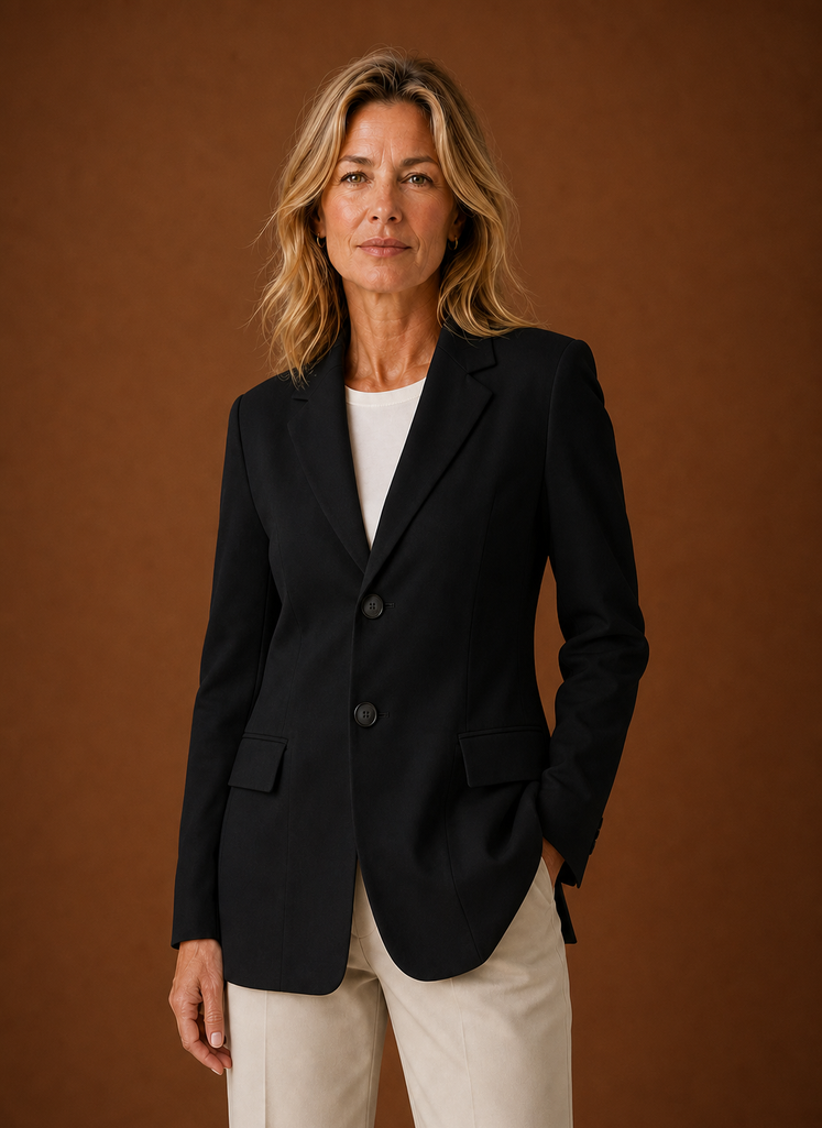 Blazer Mujer Largo Oficina Estilo Sastre