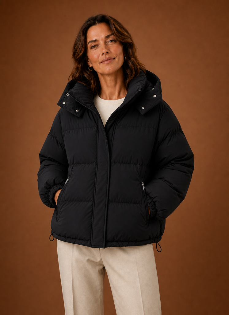 Plumífero Mujer Oversize Marrón Chocolate Cálido