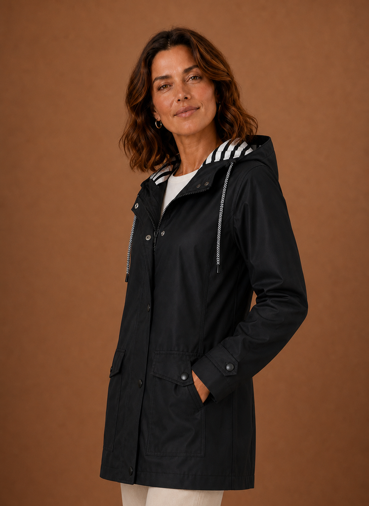 Trench Mujer Capucha Otoño Invierno Clásico