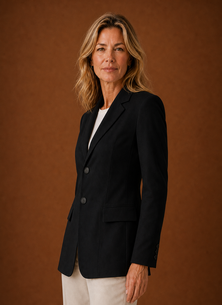 Blazer Mujer Largo Oficina Estilo Sastre