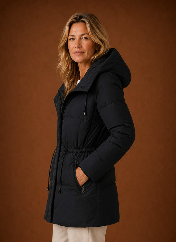 Plumífero Parka Mujer Acolchado Caqui Invierno