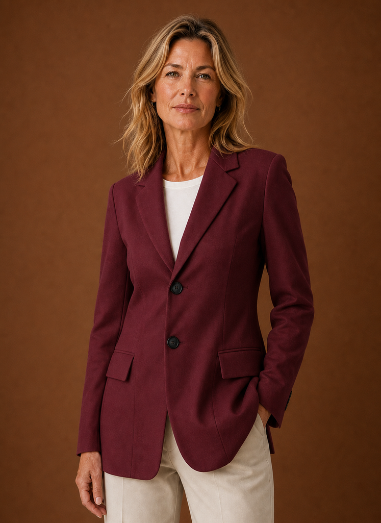 Blazer Mujer Largo Oficina Estilo Sastre