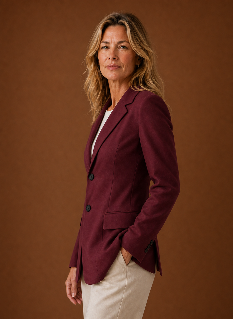 Blazer Mujer Largo Oficina Estilo Sastre