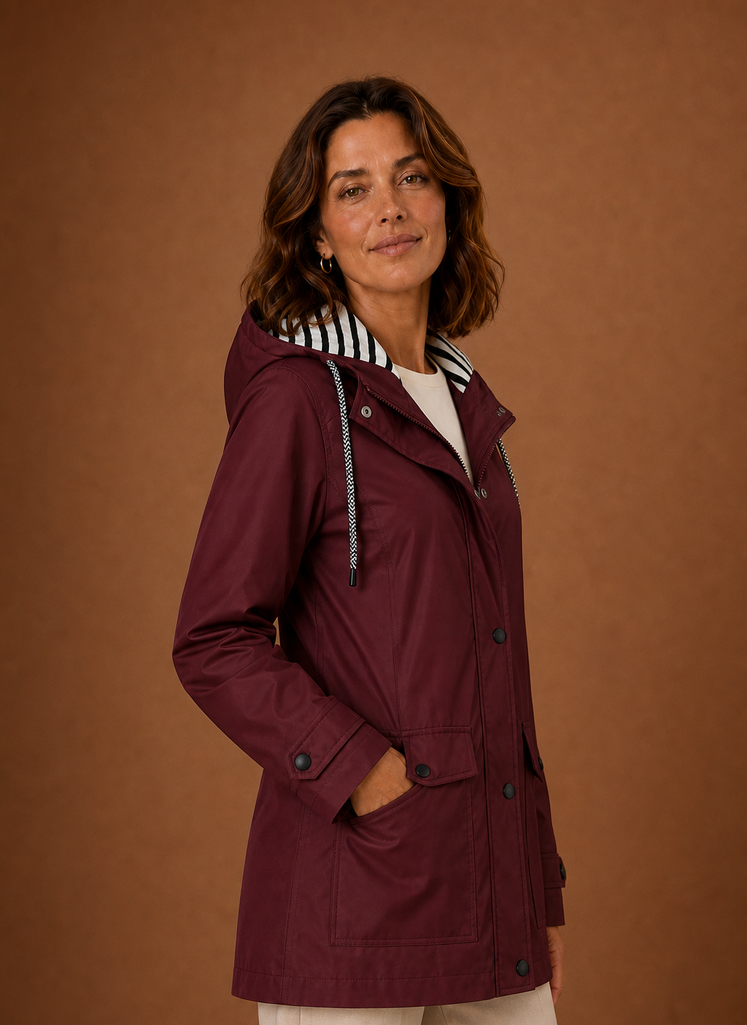 Trench Mujer Capucha Otoño Invierno Clásico