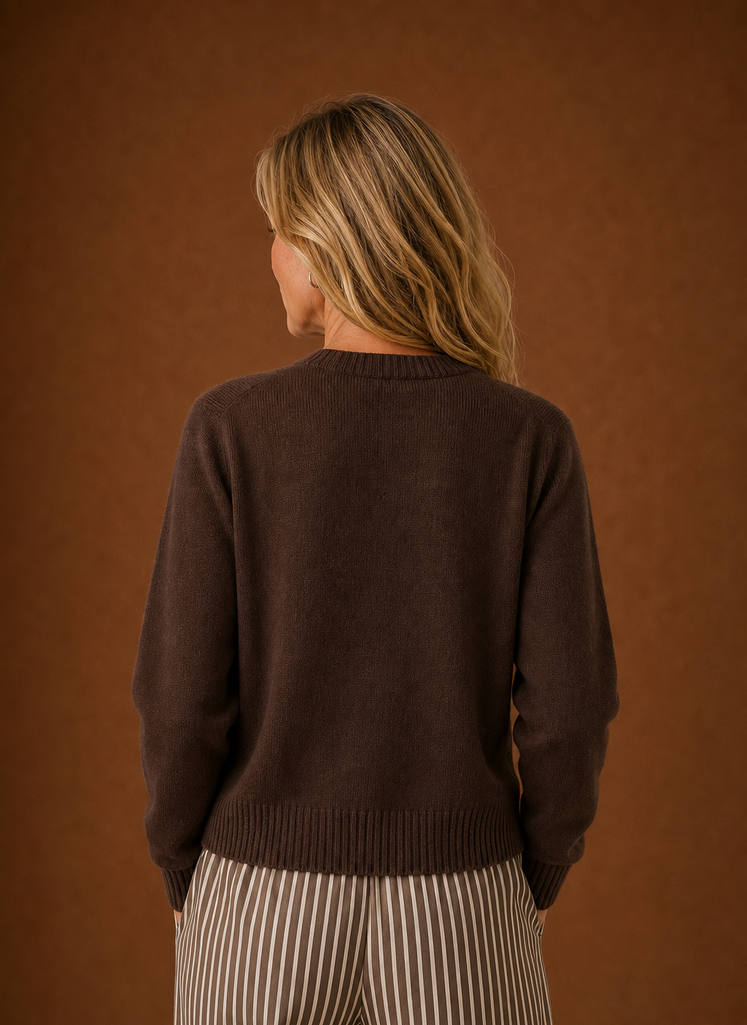 Cárdigan Mujer Cuello Redondo Botones