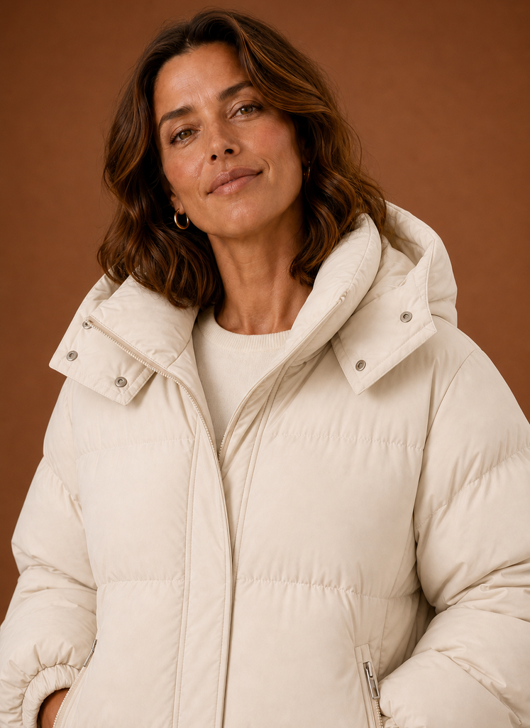 Plumífero Mujer Oversize Marrón Chocolate Cálido
