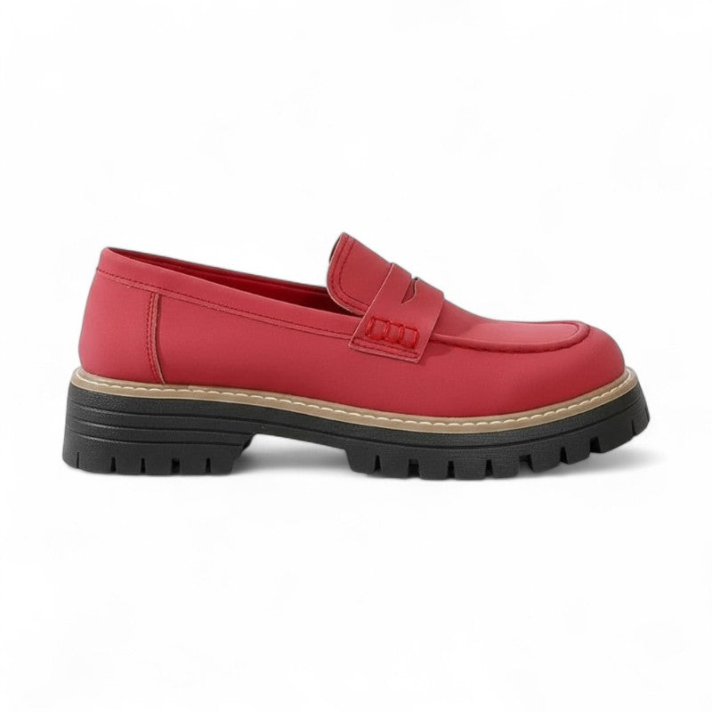 Mocasines con Plataforma Mujer de Ante con Suela en Contraste