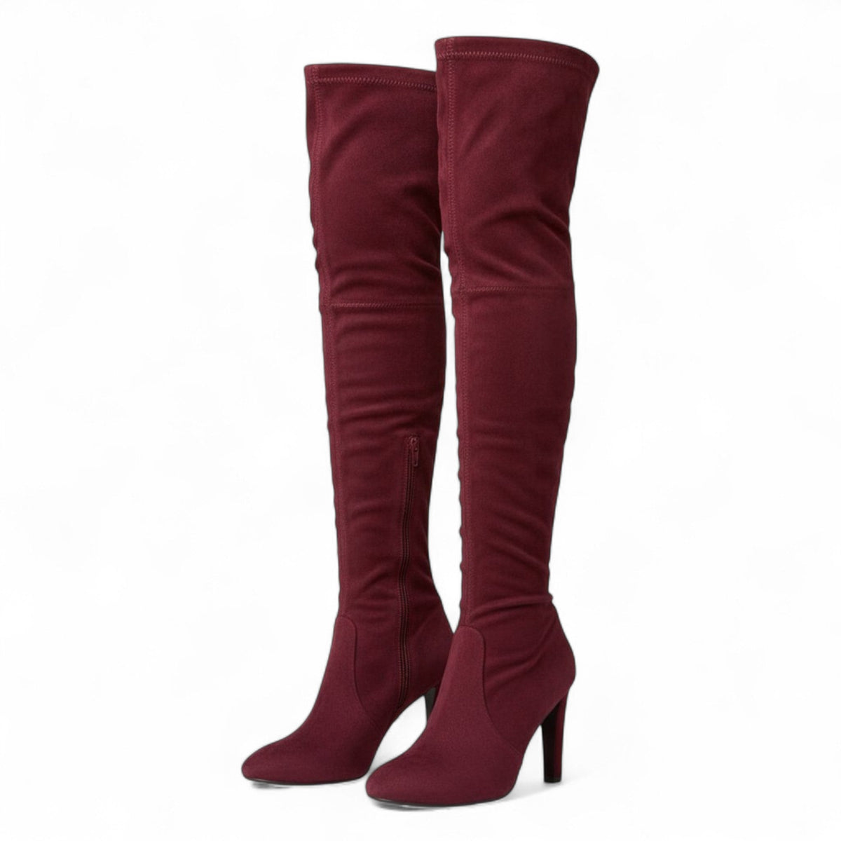 Botas Mosqueteras Mujer de Ante Estilo Cuissarde con Tacón