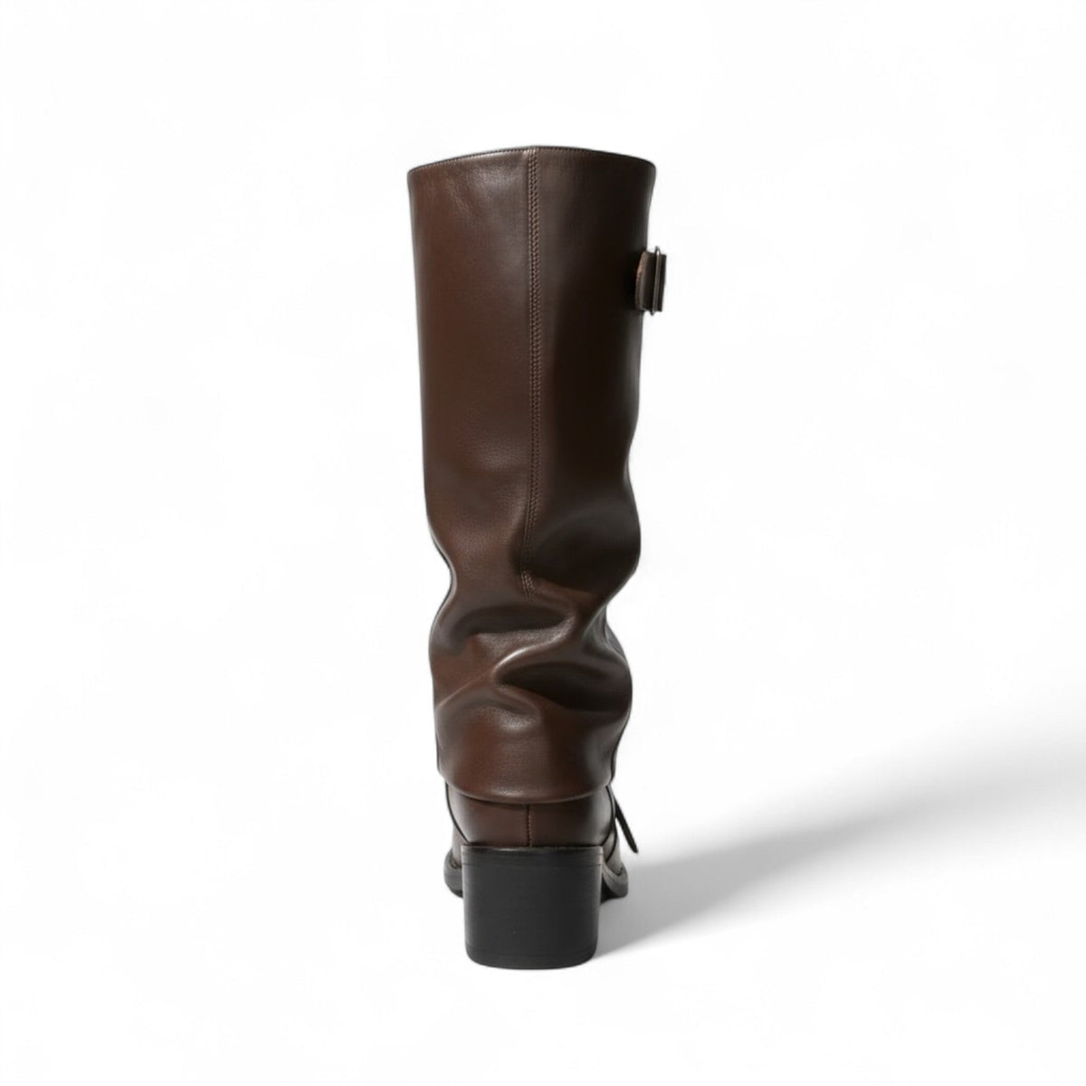 Botas Slouch Mujer con Hebillas Laterales de Piel