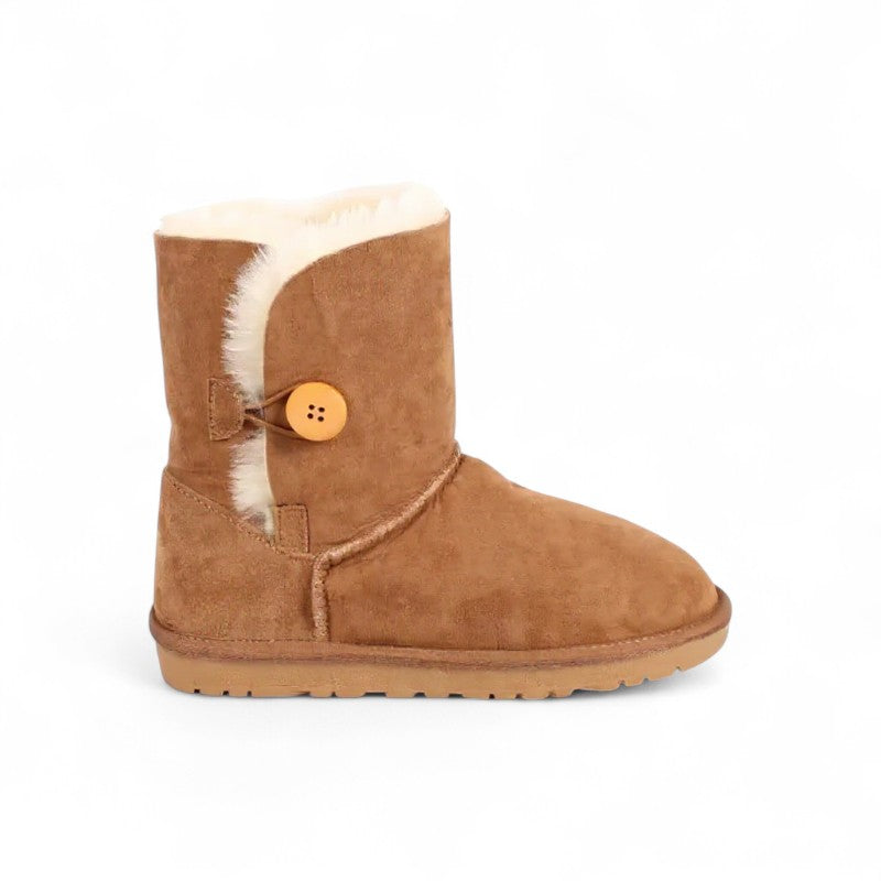 Botas Australianas Mini Mujer con Botón y Forro de Borreguito