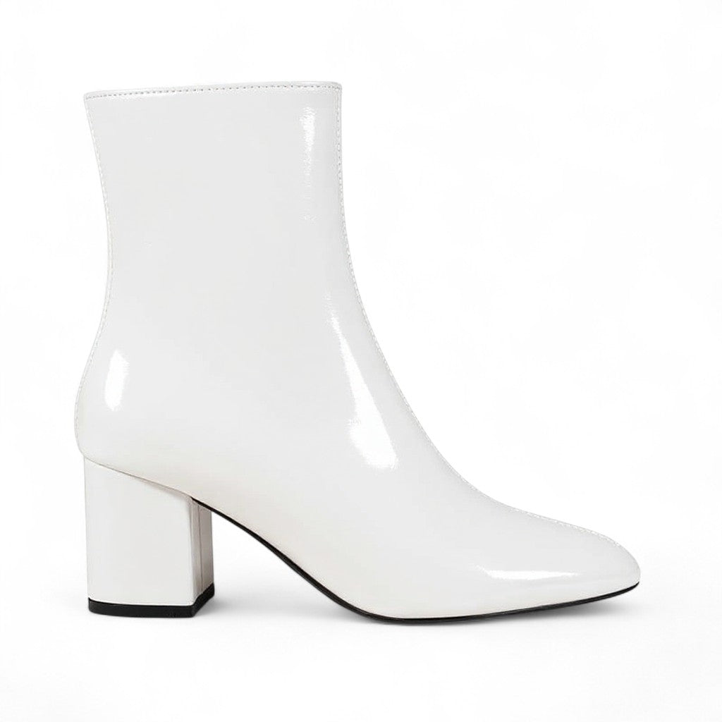 Botines de Charol Mujer con Tacón Cuadrado