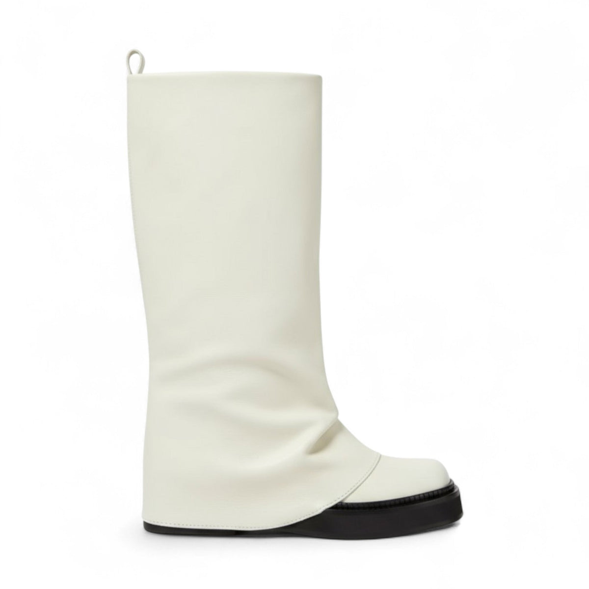 Botas Slouch Mujer de Cuero Caña Holgada con Tacón Bajo