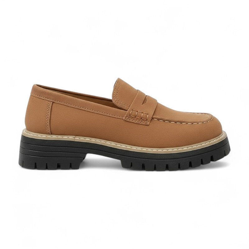 Mocasines con Plataforma Mujer de Ante con Suela en Contraste